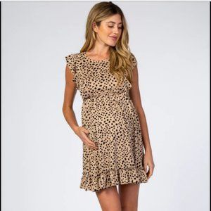 Pinkblush - Taupe Animal Print Babydoll Maternity Dress